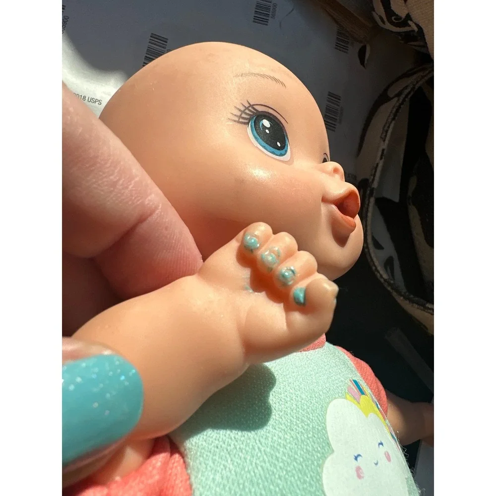 Walmart My Sweet Love Baby Doll Blue Eyes Teal Cloud Romper Molded Hair 8 Inch